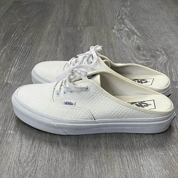 Vans Shoes - Vans Python White Mules Size 8.5